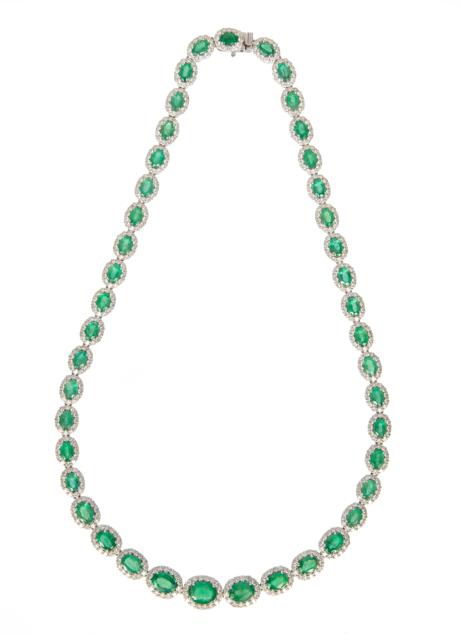 Platinum, Emerald and Diamond Necklace | 22.88 emerald tcw (1 of 6)