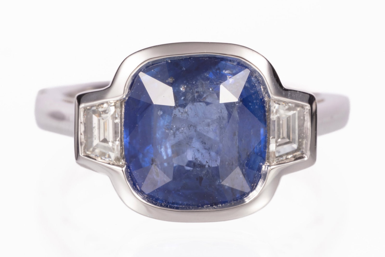 Platinum, 5.32 ct. Sapphire and Diamond Ring (1 of 8)