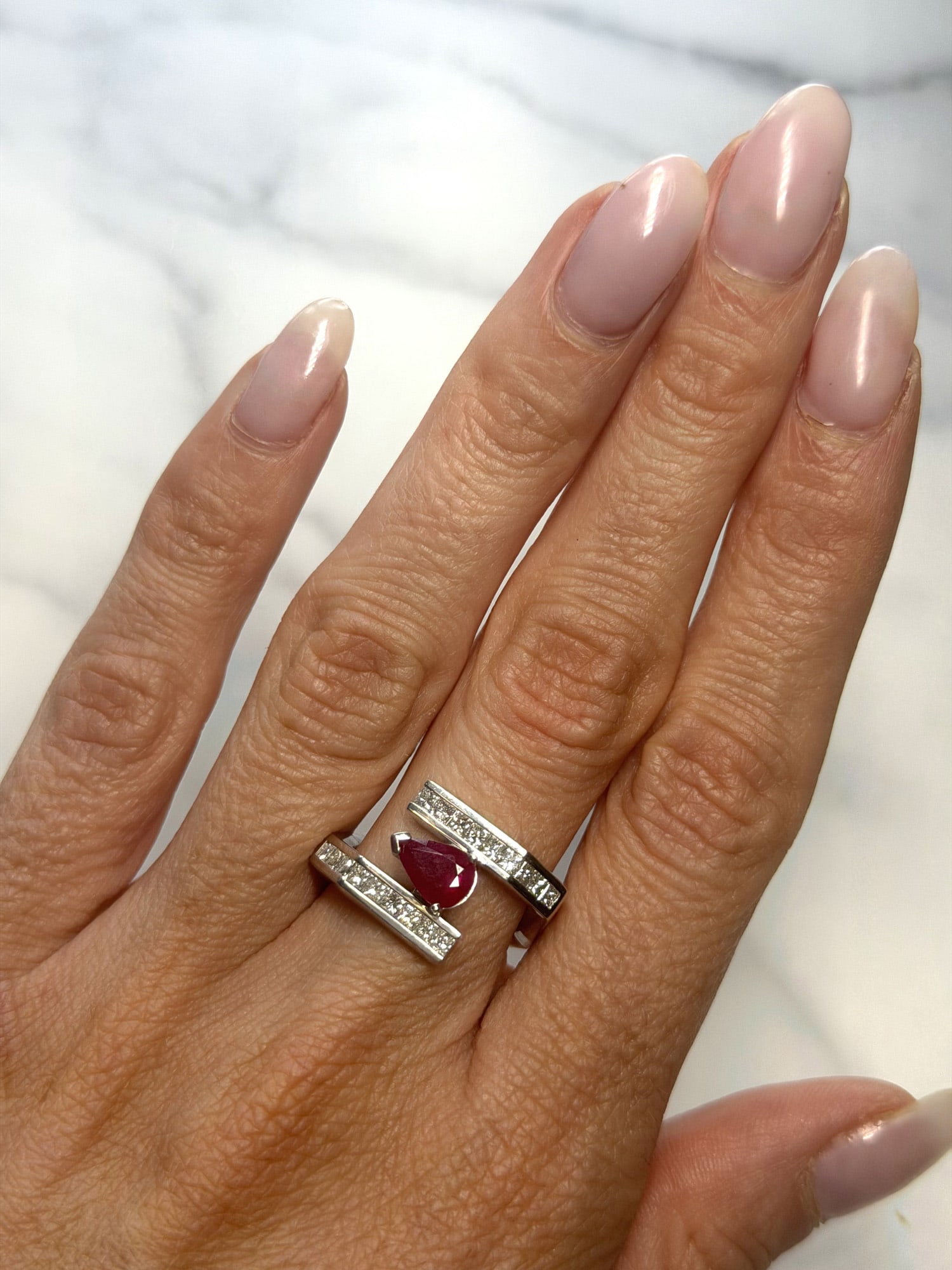 Platinum, Burmese Ruby and Diamond Ring - 4