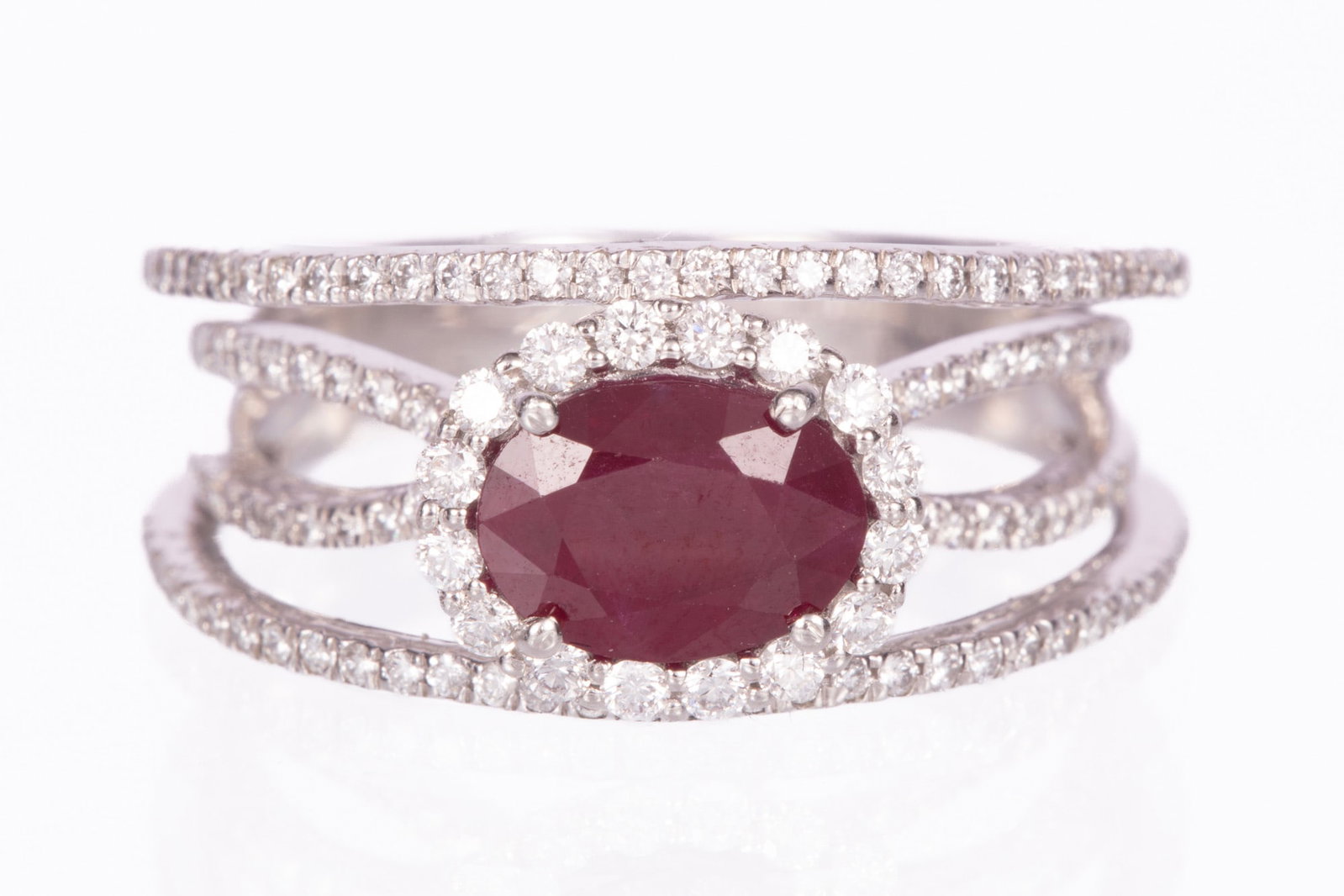 Platinum, Burmese Ruby and Diamond Ring (1 of 7)