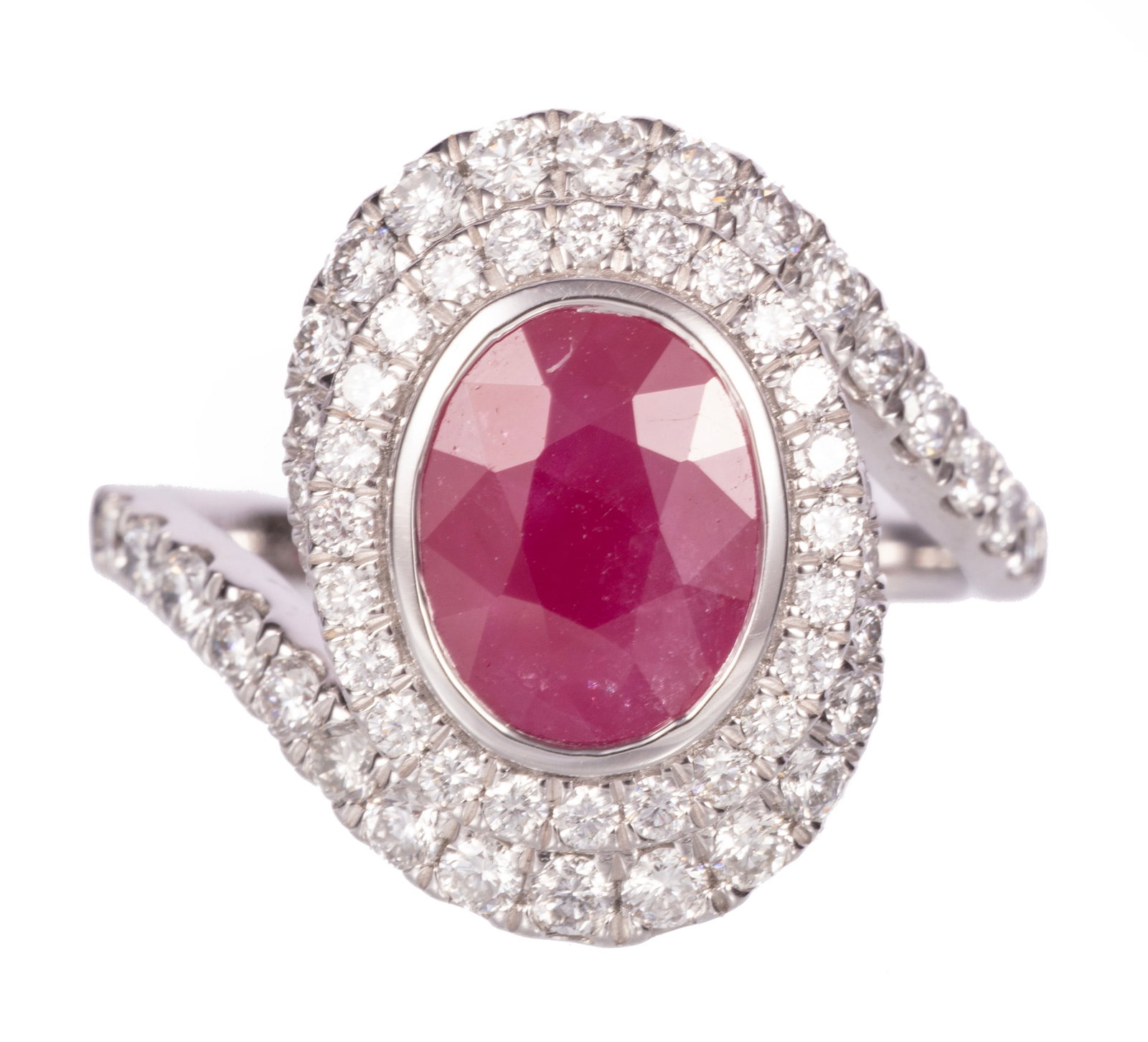 Platinum, 2.13 carat Ruby and Diamond Ring (1 of 5)