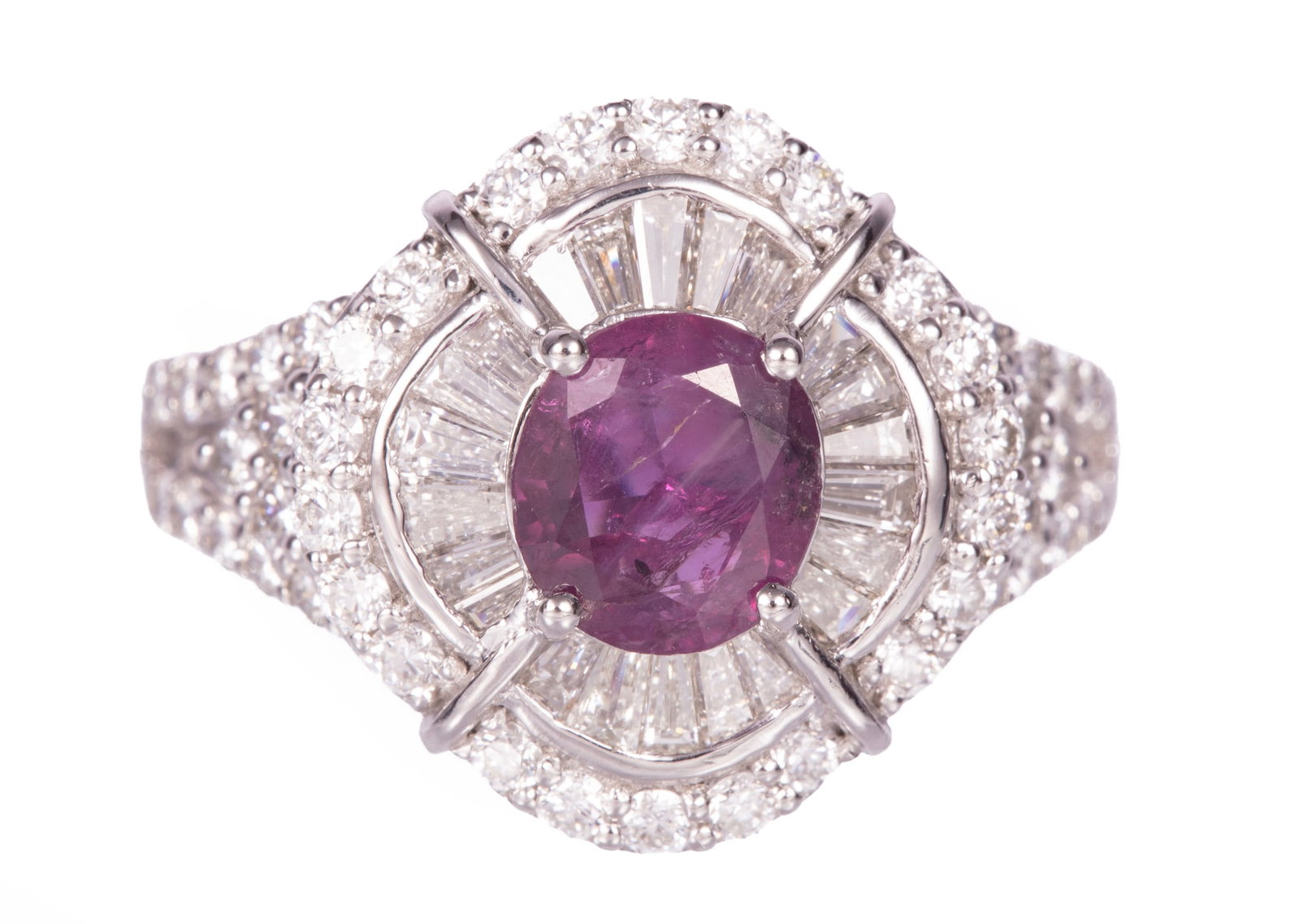 Platinum, Kashmir Sapphire and Diamond Ring (1 of 5)