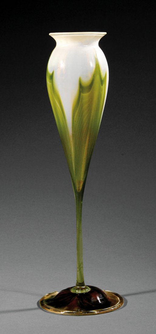 A Tiffany Favrile Glass Tulip Vase