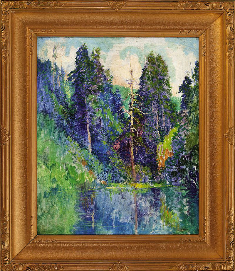 Will Henry Stevens (American/Louisiana): Will Henry Stevens (American/Louisiana, 1887-1949), "Wooded Landscape in the Great Smoky Mountains", oil on canvas, signed lower right, 22 in. x 18 in., framed. Provenance: A Circleville, Ohio, estate