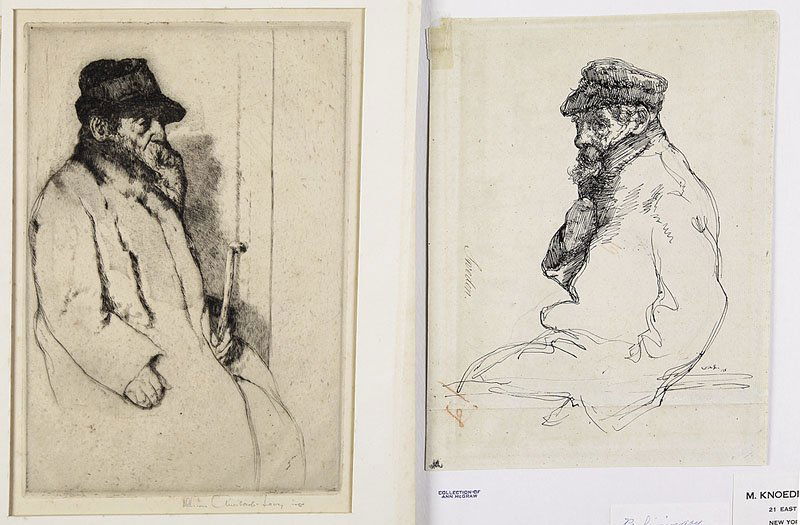 A Group of Nine American Etchings: A Group of Nine American Etchings, including: John Taylor Arms, "The Piazza, Venzone", 1931, and "Untitled (Half Timber Building)"; Samuel Chamberlain "Cour du Marche-Bruges"; Louis Conrad Rosenberg,