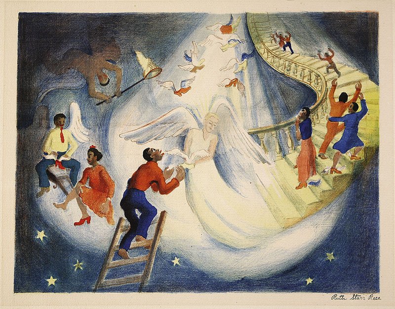 Ruth Starr Rose (American, 1887-1965): Ruth Starr Rose (American, 1887-1965), "The Golden Slippers", 1947, color lithograph on paper, pencil-signed, ed. 250, 9 3/4 in. x 12 1/2 in., unframed