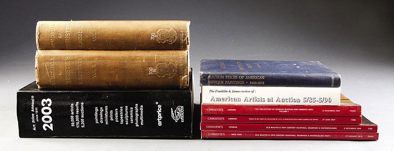 [Art Sales Reference Books]: [Art Sales Reference Books], 40 books including: W. Roberts, Memorials of Christie's: A Record of Sales from 1766-1896, 2 vols, 1897; J. Garnier, Auction Prices of American Antique Paintings, 1868-197