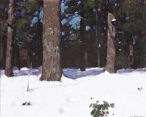 Allen Dean Cochran (American, 1888-192: Allen Dean Cochran (American, 1888-1921) , "Winter Scene", oil on board, signed lower right, sight 7 in. x 9 1/2 in