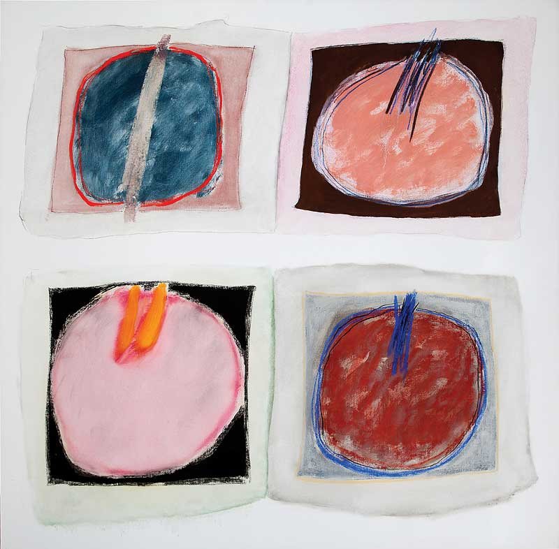 Ida Rittenberg Kohlmeyer (American/New Orleans): Ida Rittenberg Kohlmeyer (American/New Orleans, 1912-1997), "Circular Forms #1", 1978, mixed media on canvas, signed and dated lower right, 48 3/4 in. x 50 1/4 in., framed