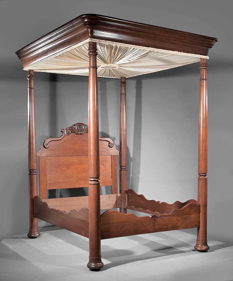 Southern Carved Walnut Tester Bed