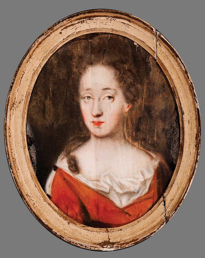 Attributed to Henrietta Johnston (American): Attributed to Henrietta Johnston (American/Charleston, c. 1670/75- c. 1729), "Pair of Female Portraits, Said to Represent the Williams Sisters", early 18th c., two pastels on laid paper, unsigned, eac