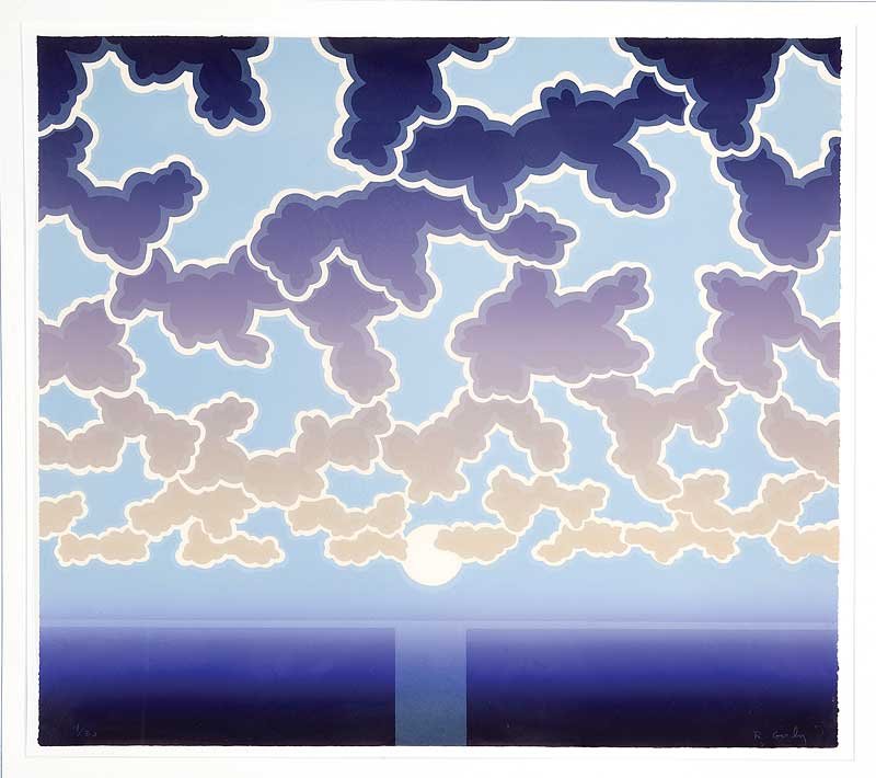 Robert Gordy (American/New Orleans, 1933-1986): Robert Gordy (American/New Orleans, 1933-1986), "Clouds", silkscreen on paper, signed lower right, numbered "4/30" lower left, sheet 28 1/2 in. x 32 in., framed. Provenance: From the collection of Ron