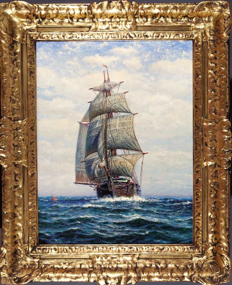 James Gale Tyler (American, 1855-1931): James Gale Tyler (American, 1855-1931), "Clipper Ship", oil on canvas, signed lower right, 26 in. x 20 in., framed