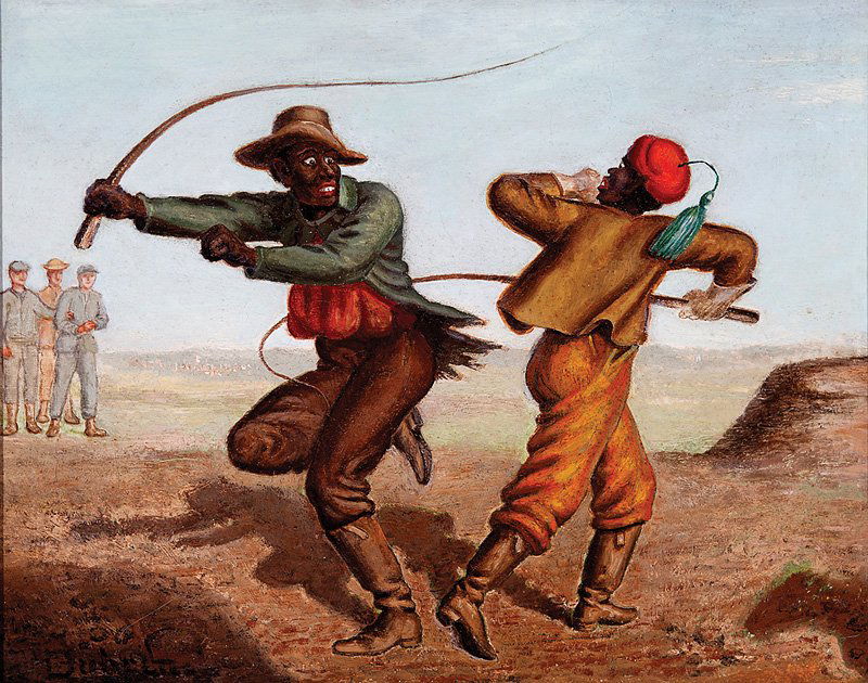 Victor Dubreuil (American, 1846-1946): Victor Dubreuil (American, 1846-1946), "Cracking the Whip", oil on canvas, signed lower left, 16 in. x 20 in., framed Note: Sold to benefit the Acquisition Fund of the Morris Museum of Art, Augusta, G