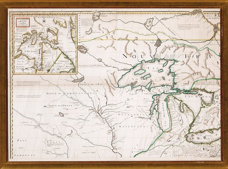 Mitchell, John & Georges Louis Le Rouge: Mitchell, John (1711-1768) & Georges Louis Le Rouge (1712-1790), "Amerique Septentrionale avec les Routes, Distances en Miles, Villages et Etablissements Francois et Anglois, Par le Docteur Mitchel...