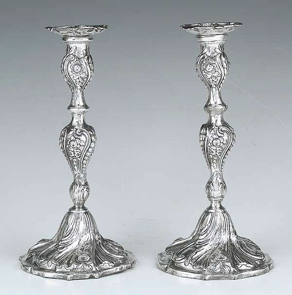 A Pair of Georgian Sheffield Candlesti