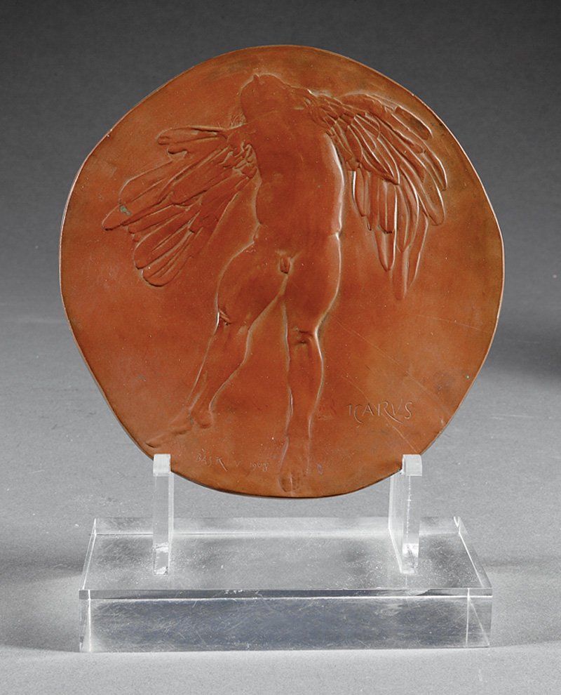 Leonard Baskin (American, 1922-2000): Leonard Baskin (American, 1922-2000), "Six Figures from Greek Mythology", 1968-1969, low-relief bronze plaques, each with artist's name and title inscribed on front, artist's name, title, date and num