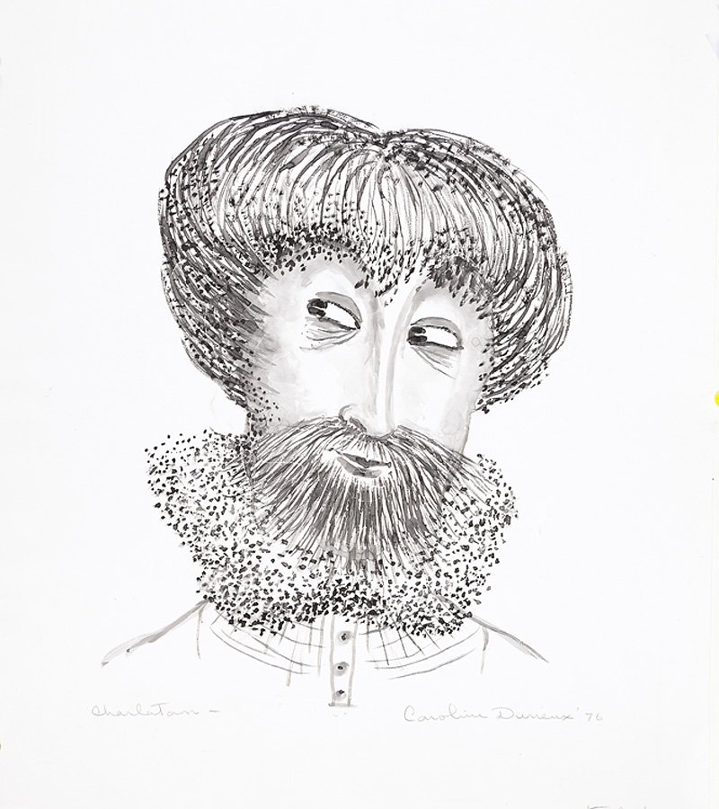 Caroline Durieux (American/Louisiana, 1896-1989): Caroline Durieux (American/Louisiana, 1896-1989), "Charlatan", 1976, lithograph on paper, pencil-signed, dated and titled in lower margin, artist proof, edition of 10, sheet 17 3/4 in. x 15 1/2 in., u