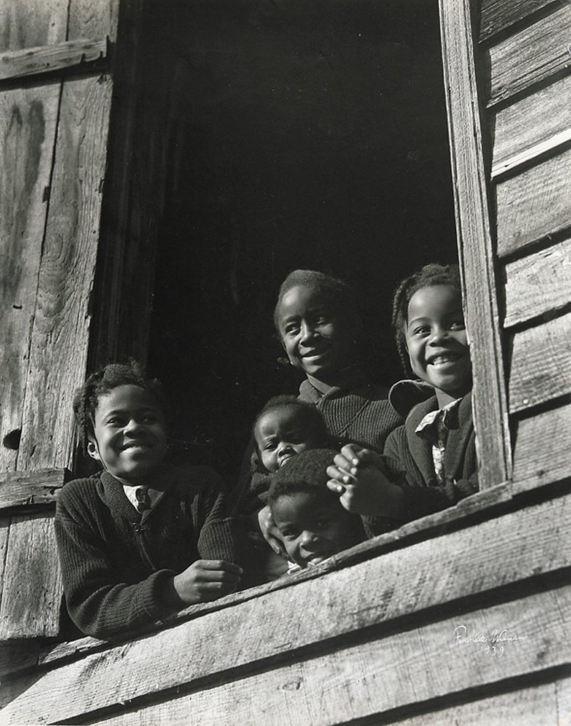 Theodore "Fonville" Winans (American/Louisiana): Theodore "Fonville" Winans (American/Louisiana, 1911-1992), "Four Happy Negros, St. Francisville, LA", 1939, printed 1991, silver gelatin print, signed and dated lower right, titled, dated, and inscri