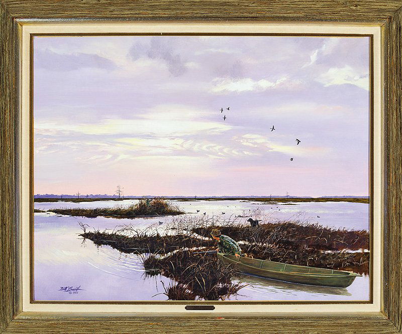 Brett James Smith (American, b. 1958): Brett James Smith (American, b. 1958), "Last Light", 1985, oil on canvas, signed and dated lower left, titled on frame plaque, 22 1/2 in. x 28 1/2 in., framed