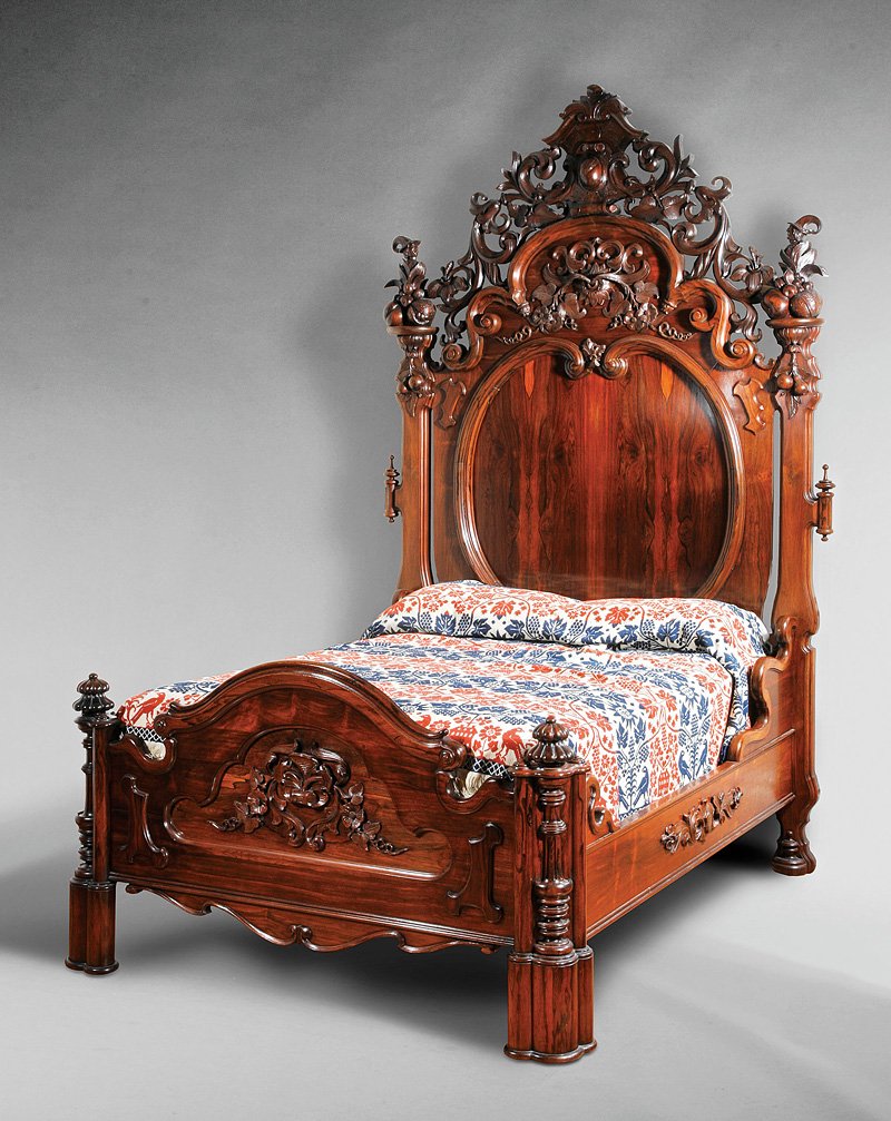 American Rococo Carved Rosewood Bedroom Suite