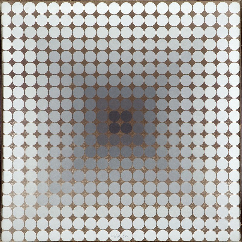 Victor Vasarely (Hungarian/French, 1906-1997): Victor Vasarely (Hungarian/French, 1906-1997), "Constellation", 1967, color screen print, signed lower center, printed by Atelier Arcay, published by Denise Rene, Paris, edition of 150, 27 1/2 in. x 2