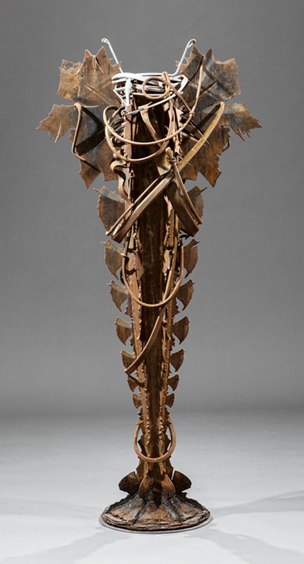 Albert Paley (American, b. 1944): Albert Paley (American, b. 1944), "Chrysalis Vessel #1", 1994, steel sculpture, signed, numbered "AP95 06", h. 61 in., w. 28 in. d. 13 in.. Provenance: Galerie Simone Stern, New Orleans, LA