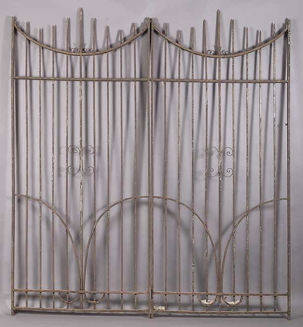 A Pair of Antique Wrought Iron Fence P