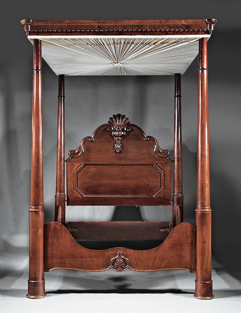 Carved Mahogany Full Tester Bed, "C. Lee"