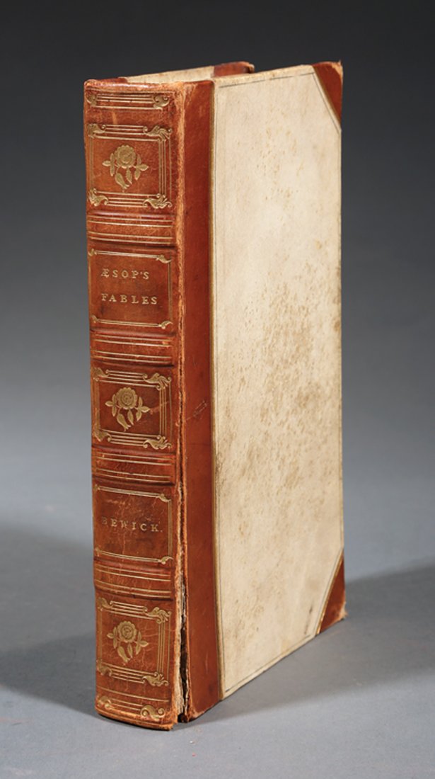 Thomas Bewick (English, 1753-1828): Thomas Bewick (English, 1753-1828), The Fables of Aesop. and others, with Designs on Wood by Thomas Bewick, Newcastle, for T. Bewick and Son, 1818, octavo, full calf and vellum, with 374 woodcuts