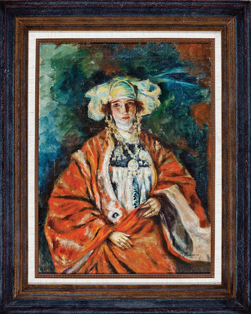 Continental School, early 20th c: Continental School, early 20th c., "Gypsy Princess", oil on canvas, signed indistinctly signed lower right, remnant of label en verso, 18 1/2 in. x 13 1/4 in., framed