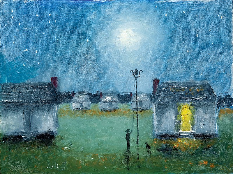 Steele Burden (American/Louisiana, 1900-1995): Steele Burden (American/Louisiana, 1900-1995), "Ringing the Plantation Bell at the End of the Day", oil on canvas, 1991, signed and dated en verso, 9 in. x 12 in., unframed. Provenance: St. Delphine P