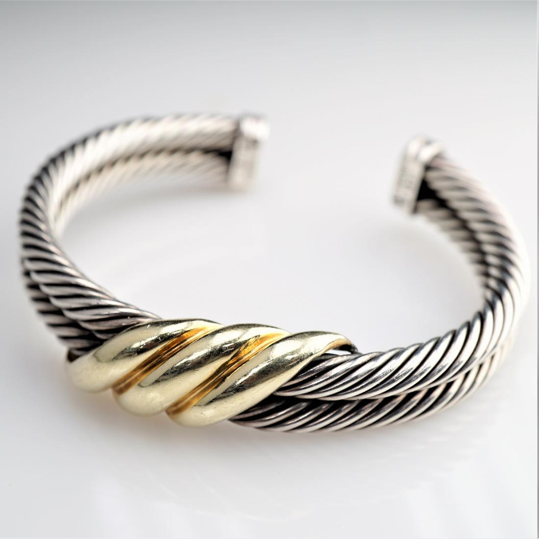 David Yurman Sterling and 14k YG Braided Bangle (1 of 5)