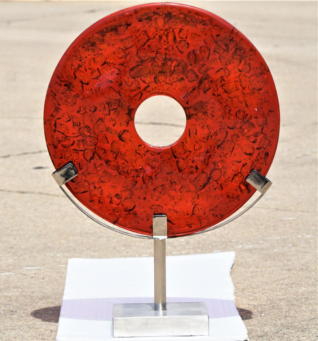 Contemporary Acrylic Statue on Stainless Base (1 of 3)