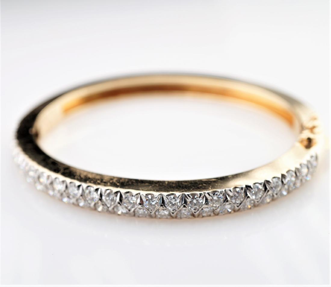 14k YG Bangle w/ 4 CTTW White Diamonds (1 of 3)