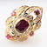 Estate Ring 18k YG 1.5 CT Center Ruby sz 6