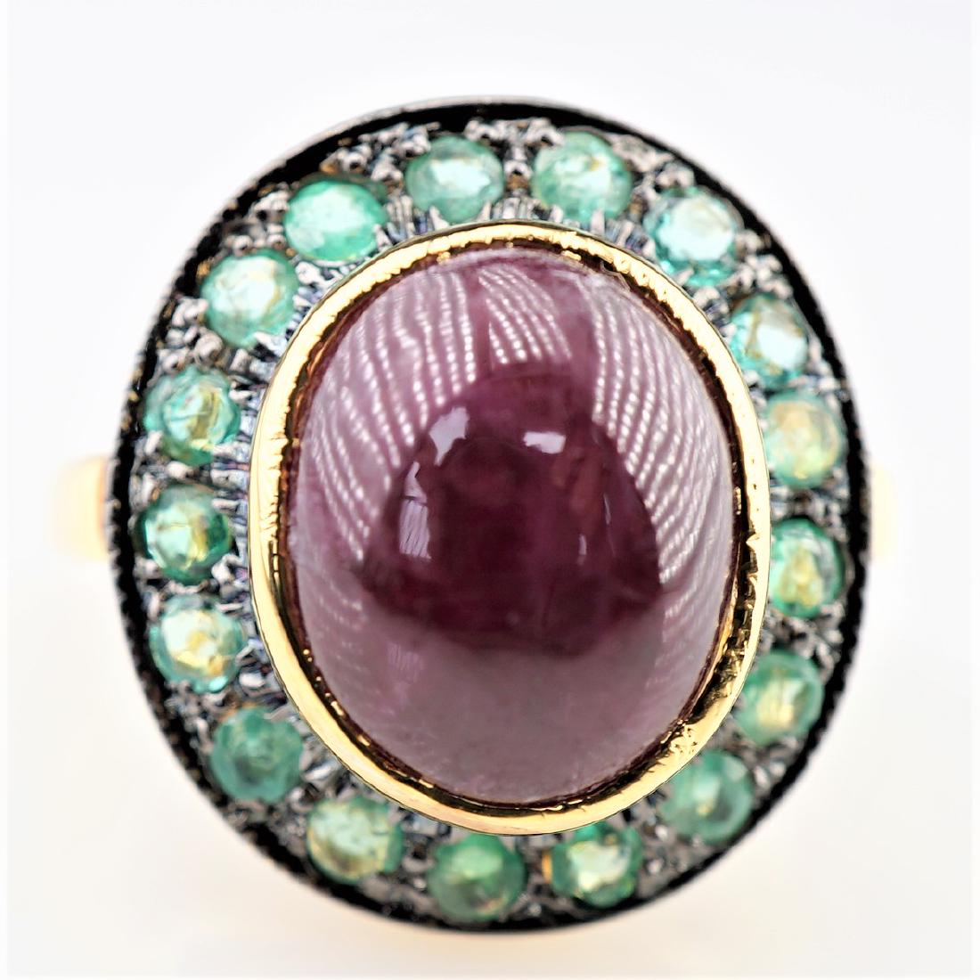 Imperial Ruby and Emerald Ring sz7 (1 of 4)