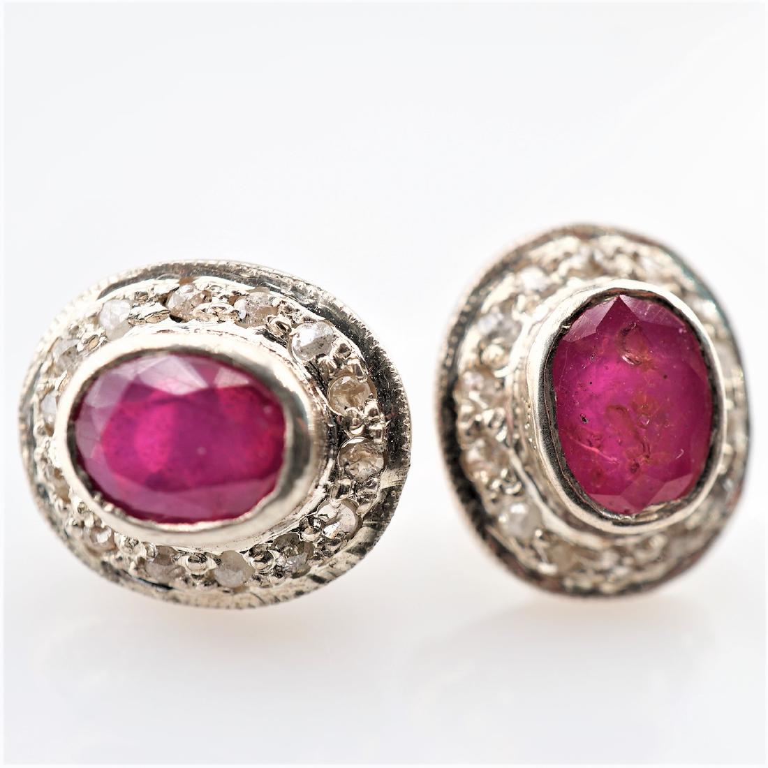 2.10 CTTW Ruby Earrings with Diamonds (1 of 3)