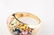 Starfish Diamond & Multistone Ring sz 7 in 14k - 3
