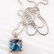 David Yurman Sterling Diamond & Topaz Pendant