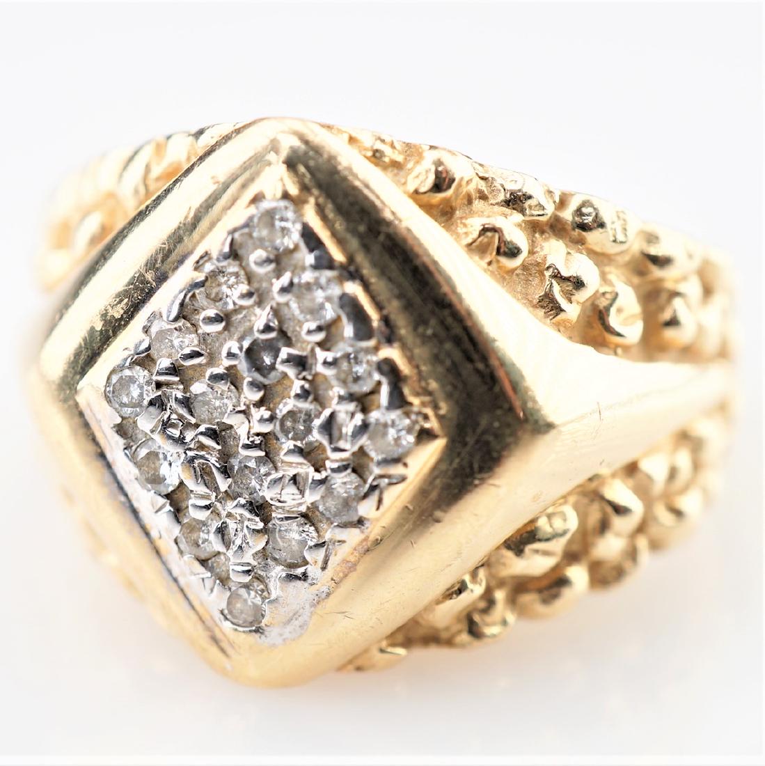 14k YG Ring w/ White Diamonds sz 7.75 (1 of 3)
