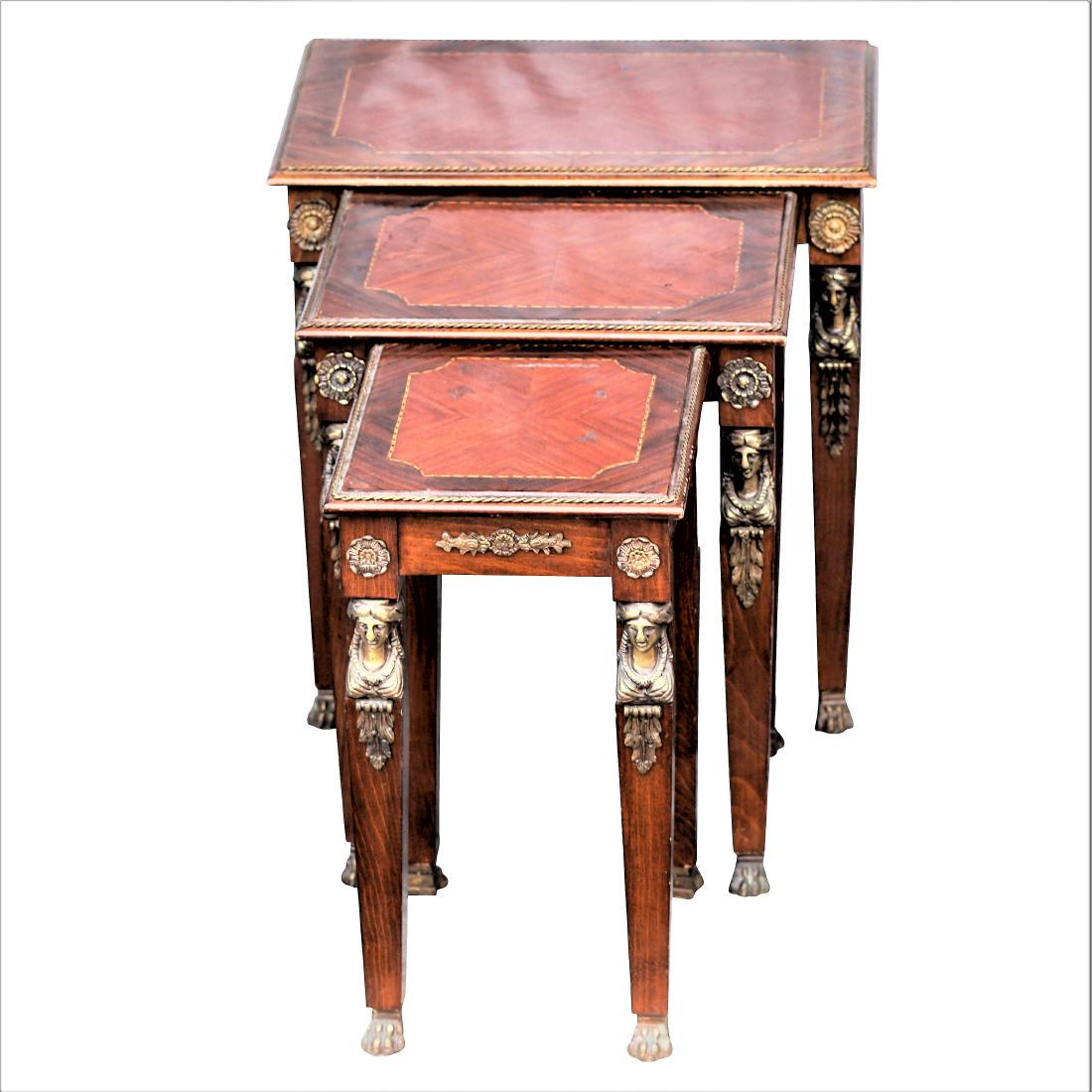 Three Empire Nesting Tables with Bronze Female Mounts (1 of 7)