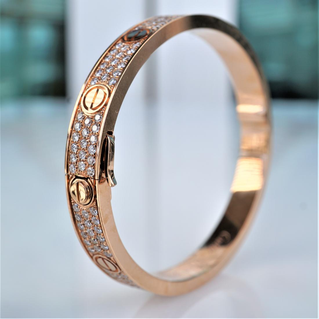 18k RG LOVE Bracelet w/ Diamonds (1 of 8)