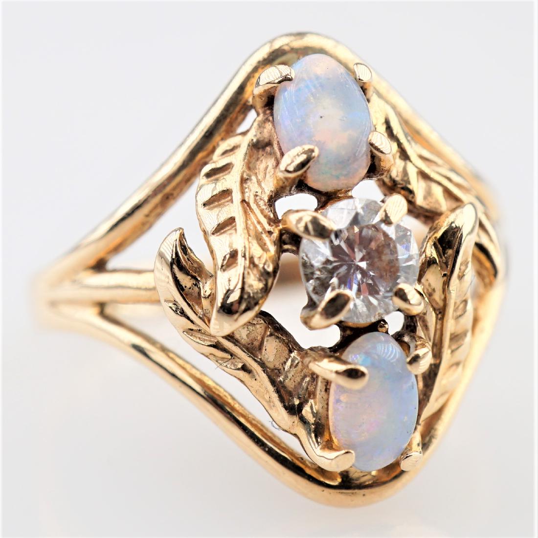 Opal and White Diamond Ring sz 5.5 (1 of 3)