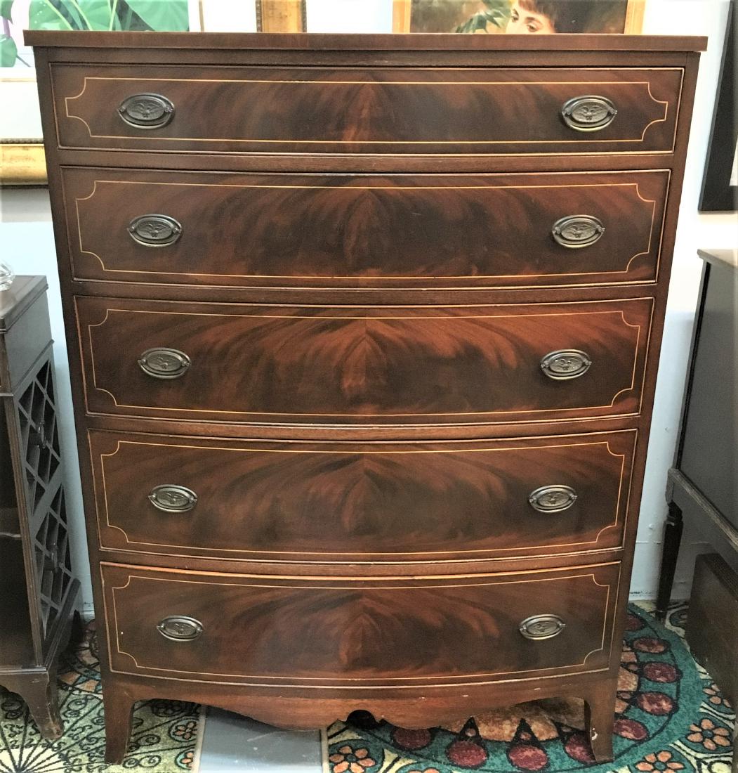 Antique Inlaid Hepplewhite Mahogany Chest of Drawers (1 of 3)