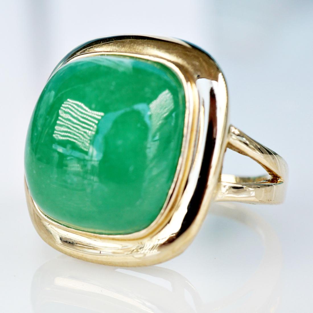 14k YG 6 CT Jade Ring sz5 (1 of 4)