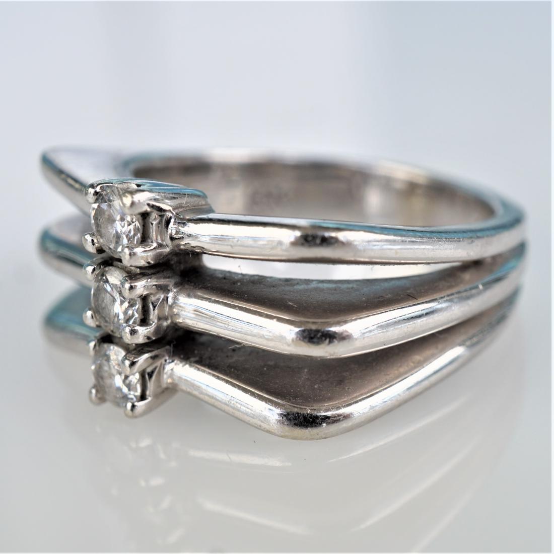 Modernist 14k WG Diamond Ring sz 6.5 (1 of 5)