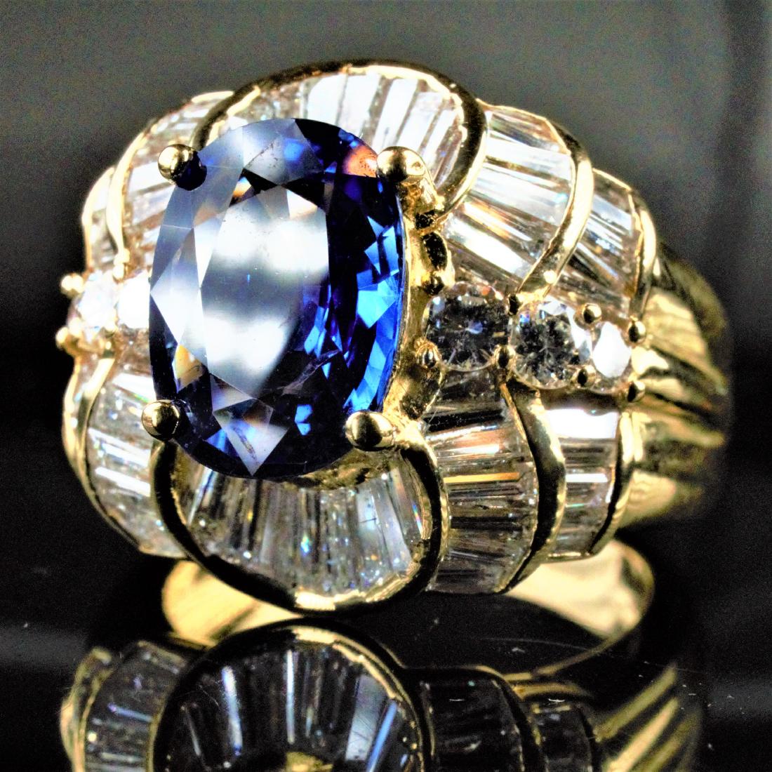 14k YG 2.25 CT Sapphire and Diamond Ring sz7 (1 of 3)