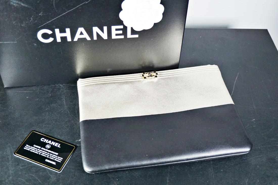 Chanel Black and Gold Zipper Pouch (1 of 5)