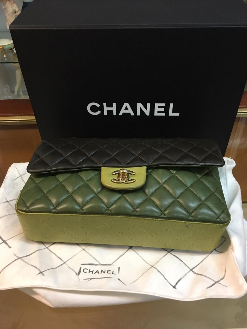 Paris Edinburgh Double Flap Chanel Purse Tri Color (1 of 5)